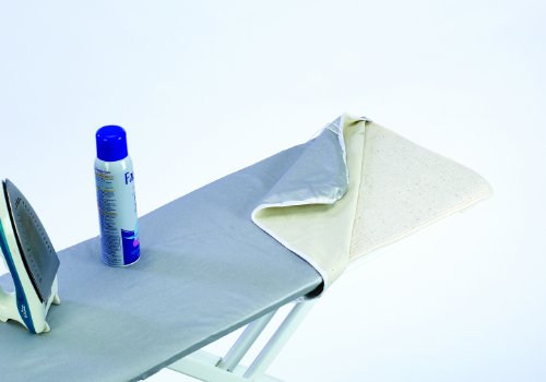 Ritz Professional Ironing Board Pad and Cover Set with Drawstring Closure. Stain and Scorch Resistant Silicone Cover and Extra Thick, 100% Natural Cotton Pad, Fits Standard Sized 54' Ironing Boards