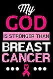 My God is Stronger Than Breast Cancer: Black and Pink Journal Notebook for Breast Cancer Survivors, by Desired Creatives Journals