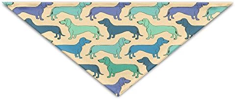 PETLOVEPET Green Blue Dachshund Dogs Triangle Pet Scarf Dog Bandana Pet Collars For Dog Cat One Size