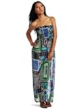 Romeo & Juliet Couture Women's Smock Tube Multi Print Maxi Dress, Blue/Green, Medium