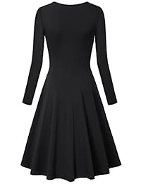 Lotusmile - Vestido de manga larga para mujer, estilo vintage