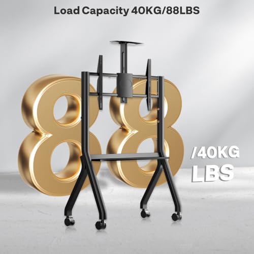 Sylvox TV Stand with Wheels for 42 to 55 inch Outdoor TV 40 kg/88 lbs 360° Locking Wheels Max VESA 700 x 500 mm for Outdoor, Apartment, Office, Home