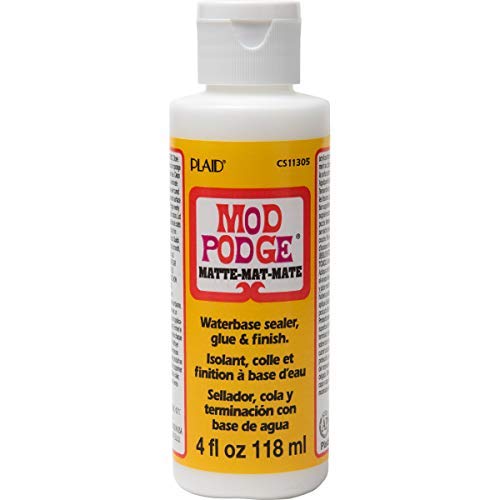 MOD PODGE MATTE SEALER, GLUE & FINISH: ALL-IN-ONE CRAFT SOLUTION- QUICK DRY, EASY CLEAN, FOR WOOD, PAPER, FABRIC & MORE. NON-TOXIC – CRAFT WITH CONFIDENCE, MADE IN USA, 4 OZ., PACK OF 1