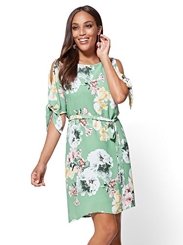 Download New York & Co. Women's Cold-Shoulder Shift Dress - Floral Medium Foam Green Download New York & Co. Women's Cold-Shoulder Shift Dress - Floral Medium Foam Green