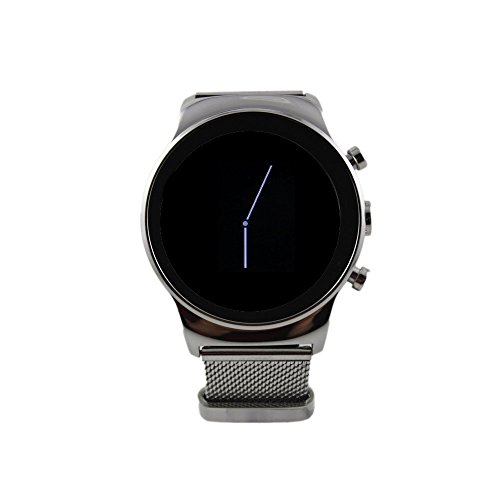 SANOXY-LUX-SIM-WATCH-Slv Round Luxury Steel Smart Phone Watch, Silver