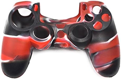 Silicone Rubber Soft case Gel Skin Cover for Sony Playstation 4 PS4 Controller (AY(BL+WH+RE))