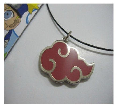 Naruto black Akatsuki red clouds necklace