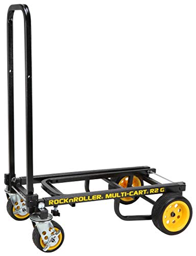 Rock-N-Roller R2G (Micro Ground Glider) 8-in-1 Folding Multi-Cart/Hand Truck/Dolly/Platform Cart/26" to 39" Telescoping Frame/350 lbs. Load Capacity, Black