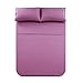 Honeymoon 1800 Brushed Microfiber Embroidered Bed Sheet Set, Ultra Soft, Twin - Purple
