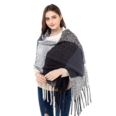 Women's Pashmina Wrap Winter Scarf Soft Cashmere Feel Large Boucle Shawl (60cm x 180cm)