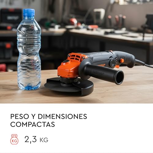 Angle Grinder GL-125S 125mm 860W - Variable Speed 4000-11000 RPM, Soft Start, 3m Cable, M14 Thread, Auxiliary Grip, RS Dust Protection, by Dnipro-M
