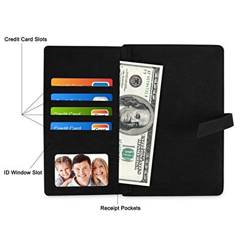A5 School Year Planner Notebook, Faux Leather Cover Monthly Bullet Journal Organizer with Card Slots Pen Holder, 320 Pages Perfect for Use in Academic Year
