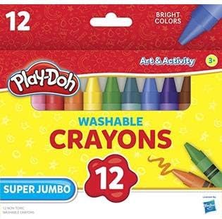 Leap Year Publishing 1577686 Washable Super Jumbo Crayons44; Assorted Colors - Set of 12