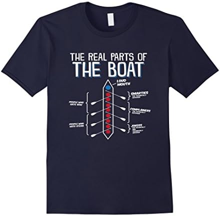 Mens The Real Parts Of The Boat - Funny Rowing T Shirt Medium Navy