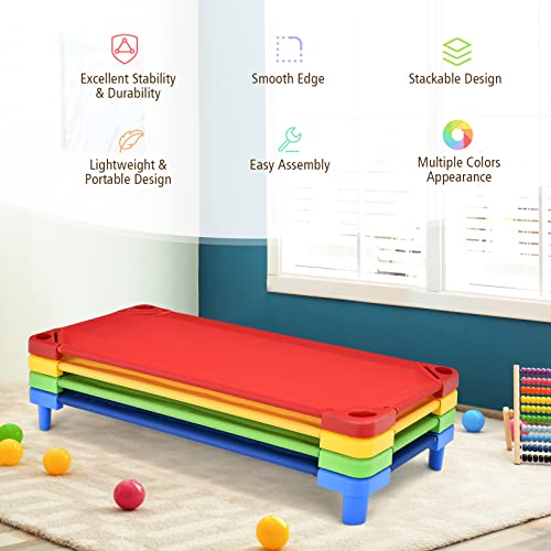KOTEK Stackable Sleeping Daycare Cots for Kids, Portable Toddler Nap