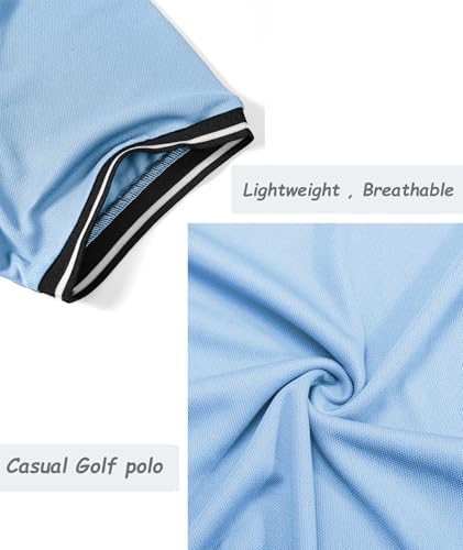 JACKETOWN 3 Pack Men's Short Sleeve Polo Shirts Lightweight Breathable Golf Casual Adult Multipack Tennis Tees