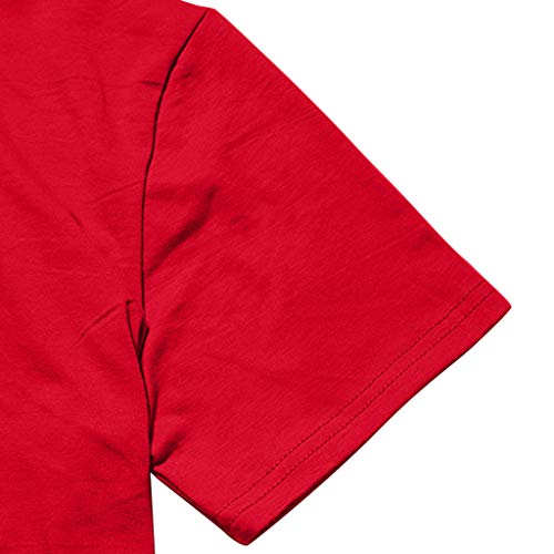 TIFENNY Women's Fashionable Loose American Flag Classic Basis Tee Summer Casual Short-Sleeved Printed T-Shirt Top Blouse Red - Thumbnail 3