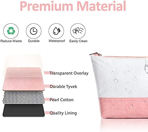 Reseplass Cosmetic Bag for Women - Lightweight Makeup Bag for Travel Accessories, Roomy Waterproof Makeup Cosmetic Pouch for Toiletries 3 Reseplass Cosmetic Bag for Women - Lightweight Makeup Bag for Travel Accessories, Roomy Waterproof Makeup Cosmetic Pouch for Toiletries