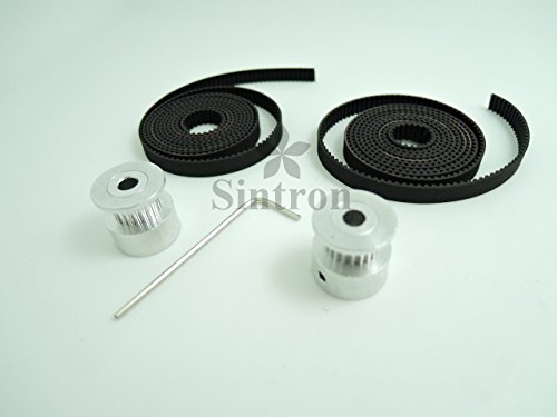 [Sintron] 2M Timing Belt Set + 2 pcs GT2 20 Tooth 5mm Bore Pulleys for RepRap 3D Printer Prusa Mendel i3 Kossel Delta ect.