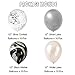 Mayen 40 Pcs 12 Inch Black Silver White Balloons Set, Silver Confetti and Black Agate Marble, Silver and White Latex Balloons for Wedding Baby Showers Graduation Birthday Party Decoration Backdrop