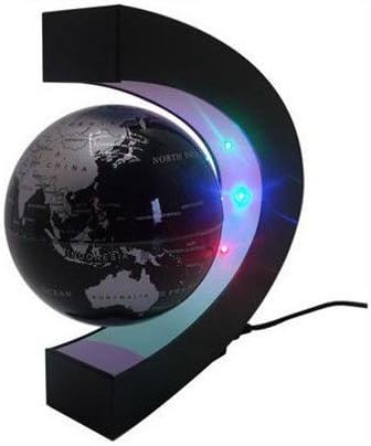 KK-LIGHT Floating Globe With LED Lights Magnetic Field Levitation Floating Globe Home Office Decoration- Black