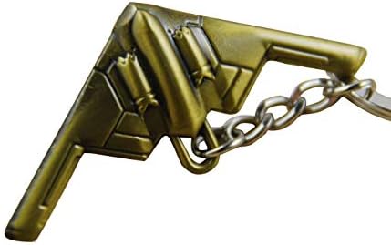 Maycom Fashion Polished Silver Aircraft Airplane Stealth Bomber Model Metal Keychain Key Chain Ring Keyfob Keyring