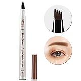 AsaVea Tattoo Eyebrow Pen Waterproof Ink Gel Tint with Four Tips, Long Lasting Smudge-Proof Natural Hair-Like Defined Brows All Day (Brown)