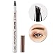 AsaVea Tattoo Eyebrow Pen Waterproof Ink Gel Tint with Four Tips, Long Lasting Smudge-Proof Natural Hair-Like Defined Brows All Day (Brown)