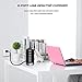 USB Charger 6-Port Desktop USB Charging Station with Smart Identification Technology Compatible with iPhone 15/14/13pro Max 12/12 Mini/12Pro/12 Pro Max/11,Tablets, Smartphones (Black)
