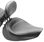 Mustang Wide Vintage Solo Seat with Driver Backrest for Harley Davidson 2006-14