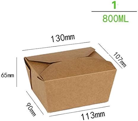 WJMSS Ensaladera Rectangular desechable de Papel Kraft - Caja de Almuerzo de Gran Capacidad Caja de Filete de Sushi [200 Paquetes] (Color: XL): Amazon.es: Deportes y aire libre