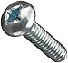 Steel Machine Screw, Zinc Plated Finish, Pan Head, Phillips Drive, 3/8