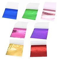 AIPP 350 Sheets Multi-Color Imitation Gold Leaf Sheet Foil Paper for Arts Craft, DIY Projects, Slime Nails Paintings Statues Face Wall Furniture Decorations, 3.15 by 3.35 Inches