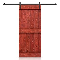 32 in. x 84 in. Mid-Bar Series Cherry Red Stained