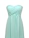 Kiss Dress Women's Bridesmaid Dresses Long Sweetheart Prom Gowns Chiffon Strapless(L,Mint)