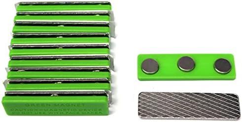 Pack of 10 Green Adhesive Magnets for Name Badge/Magnetic Name Tag Holders with Three Neodymium Magnets