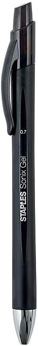 STAPLES 651254 Sonix Retractable Gel-Ink Pens Medium Point Black Dozen (13561-Cc): Office Products