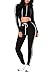 Pink Queen Womens 2 Piece Outfit Sport Bodycon Crop Top Long Pant Tracksuit