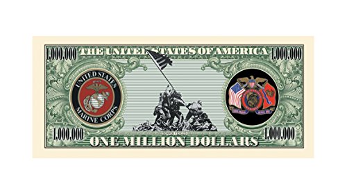 American Art Classics US Marine Corps Commemorative Million Dollar Bill - Pack of 100