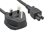 Cablelera 3 Pin U.K. Notebook Power Cord, BS 13636 to IEC320 C5, 6', 18 AWG, 250V, 5A Fuse (ZWACVAA7-06)