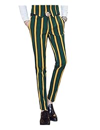 Juego de chaleco de 3 piezas para hombre, a rayas, ajustado, para esmoquin