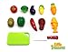Little Treasures Kitchen Kids Play Cutting Fruits and Vegies Fish and Meat Toy Set, Pretend Food Playset  Fruit Pieces to be Sliced Up with Knife and Cutting Board, Multicolored, 12 Piece
