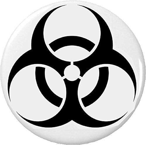 Biohazard Symbol Sign 1.25â€ Pinback Button Pin Biological Hazard Threat Lab