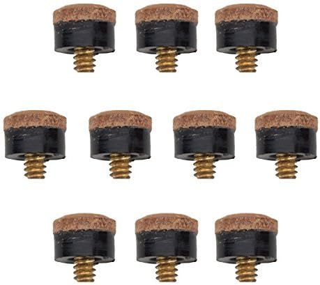 10 12mm Hard Leather Screw-on Pool Cue Tips by Felson Billiard Supplies by Felson Billiard Supplies