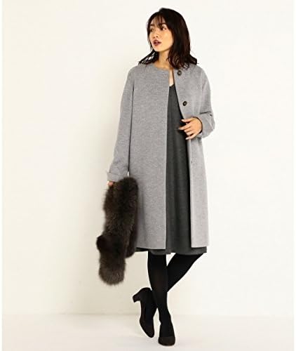 Amazon 23区 Nijyusanku ウールアンゴラビーバー ノーカラーコート ライトグレー系 38 コート ジャケット 通販