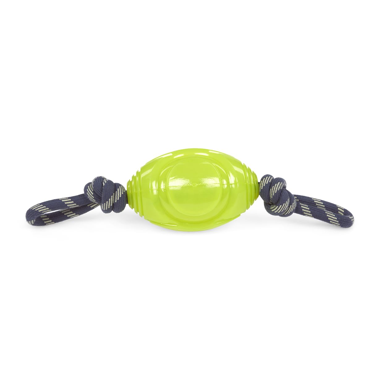 Petface Outdoor Paws Rugby Ball With Rope Dog Toy, Glow in The Dark (Pack of 1) — image 1