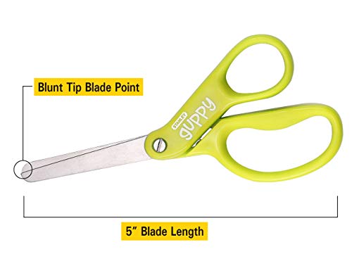 Stanley Guppy 5-Inch Blunt Tip Kids Scissors, Assorted Colors - Pack of 2 (SCI5BT-2PK)