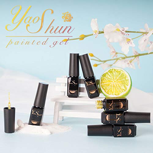 YaoShun Gel Nail Polish - Soak Off Gel Polish 6 Colors Gel Polish Kit, UV LED Painted Nail Gel Set Manicure Nail Art Kit 6ml Each