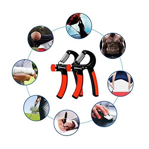 Qsnn-Handtrainer-Fingertrainer-2erSet-Hand-Muskel-Trainer-5-60Kg-Einstellbarer-Fingerhantel-Maenner-Fitness-Griffkraft-Trainer-Hand-Staerkung-Trainingsgeraet-und-Unterarm-Krafttraining-Rot