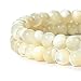 8mm Natural Mother of Pearl Shell Beads Round Gemstone Loose Beads for Jewelry Making (47-50pcs/strand)